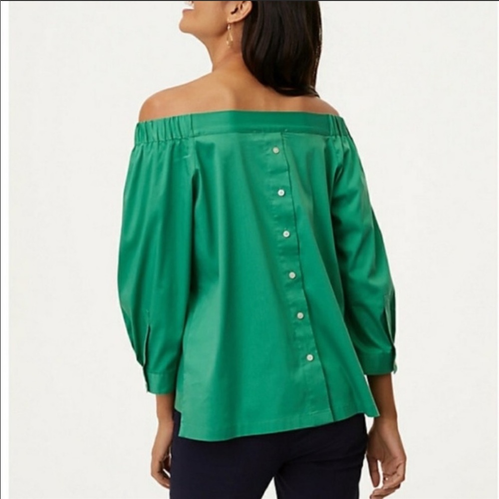 NWT LOFT Off The Shoulder Flirty Top - Picture 2 of 5